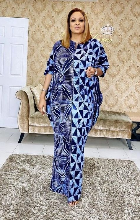 Adire Styles For Women, Batik Gown, Flowing Gown, Kaftan Styles, Long African Dresses, Kaftan Designs, African Dresses Modern, African Print Dress Designs, African Inspired Clothing