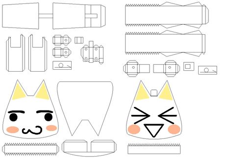 Toro Inoue Paper Template, Toro Inoue Papercraft Template, Cat Papercraft, 3d Templates, Toro Inoue, Paper Toys Template, Paper Doll Template, Papercraft Templates, Cat Icon