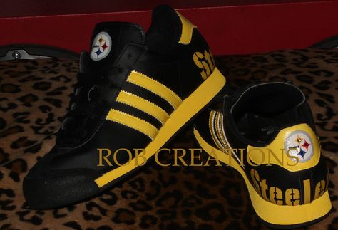 Custom Adidas Pittsburgh Steelers shoe designed on a Pre-owned platform(size6 women) by ROBcreations on Etsy Steelers Outfit, Pittsburgh Steelers Wallpaper, Steelers Women, Steelers Hoodie, Steelers Country, Pittsburgh Pride, Steelers Baby, Steelers Gear, Steelers Logo