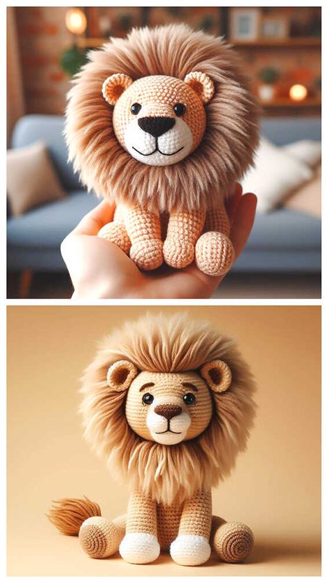 Amigurumi Cute Lion Free Pattern Lion Crochet Pattern Free Amigurumi, Crochet Lion Pattern Free, Lion Crochet Pattern Free, Lion Amigurumi Pattern Free, Lion Amigurumi, Butterfly Line Art, Lion Crochet, Crochet Game, Lion Toys