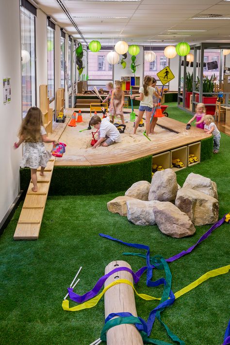 Montauk House, Indoor Play Area, Futurist Architecture, Indoor Playroom, Kindergarten Interior, Daycare Design, Kids Cafe, Indoor Play Areas, Kids Indoor Playground