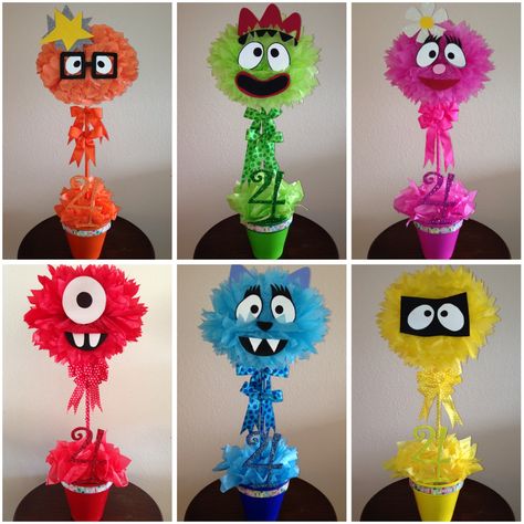 Monster Centerpieces, Teen Titans Birthday Party, Monster Theme Classroom, Monster First Birthday, Monster Decorations, Little Monster Birthday, Monster 1st Birthdays, Monster Inc Birthday, Yo Gabba Gabba