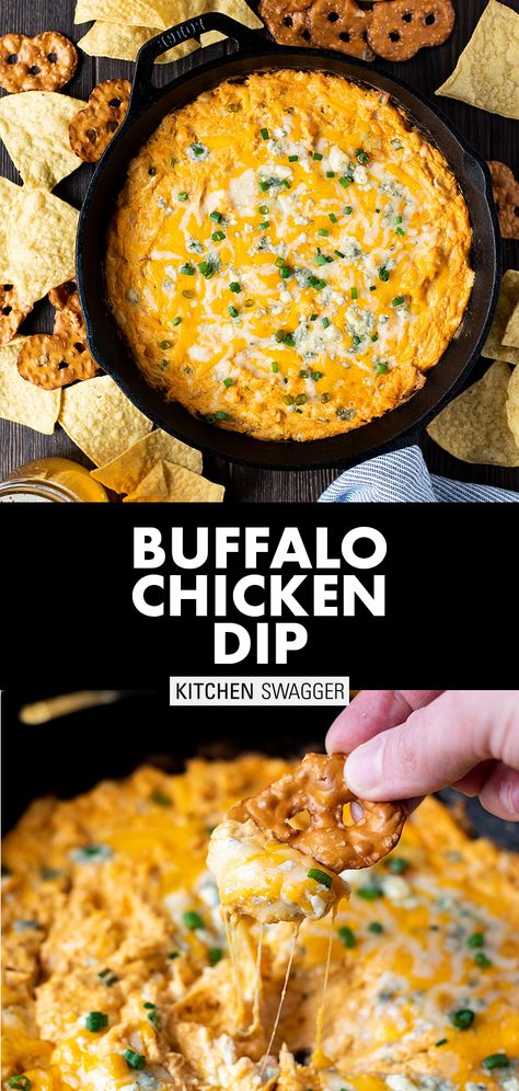 Buffalo Chicken Dip Cast Iron, Creamy Buffalo Chicken Dip, Baked Buffalo Chicken Dip, Easy Buffalo Chicken Dip, Creamy Buffalo Chicken, Chicken Wing Dip, Buffalo Dip, Chicken Mozzarella, Buffalo Chicken Dip Easy