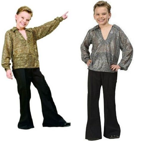 Looking for something innovative and fun for your child's school history or movie day?  Check out our Disco Fever Shirt and Pants costume. It is perfect for Halloween history days school plays movie days and more.  https://www.arlenescostumes.com/products.cfm?Page=Products&Product=Disco%20Fever%20Shirt%20and%20Pants  Contact us at 585-482-8780 for more information or check out select costumes and accessories on our website www.arlenescostumes.com #rgcostumes #history #disco #costume Boys 70s Outfit Ideas, Onda Disco, 1960s Fancy Dress, 70s Outfits Ideas, 70s Disco Outfit, 70s Outfit, Fashion Costume Halloween, 70s Costume, Disco Costume