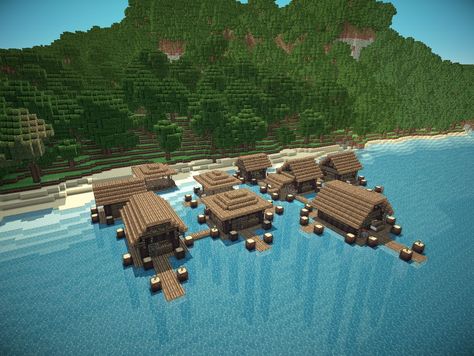 Minecraft Water House, Minecraft Jungle House, Minecraft Diy Crafts, Village Minecraft, Water Village, Minecraft Diy, Minecraft Village, Minecraft Houses Survival, Minecraft Houses Blueprints