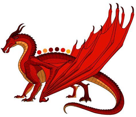 Carnelian is a female SkyWing with scarlet-red scales, scarlet wings, and orange eyes Wings Of Fire Dragons, Reference Sheet, Kestrel, Wings Of Fire, Httyd, Art Pages, Mythical Creatures, Fantasy Creatures, Scales