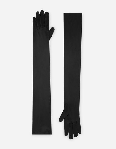 Long Black Gloves, Satin Gloves, Feminine Chic, Stefano Gabbana, Long Gloves, Black Gloves, Stretch Satin, Airport Style, Womens Gloves