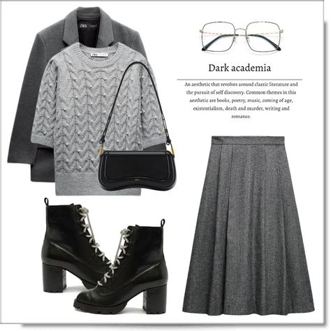 dark academia gray Outfit | ShopLook Dark Academia Winter, Grey Academia, Drunken Sailor, Gray Outfit, Clothing Board, Dark Academia Fashion, Academia Fashion, Grey Outfit, Outfit Shoplook