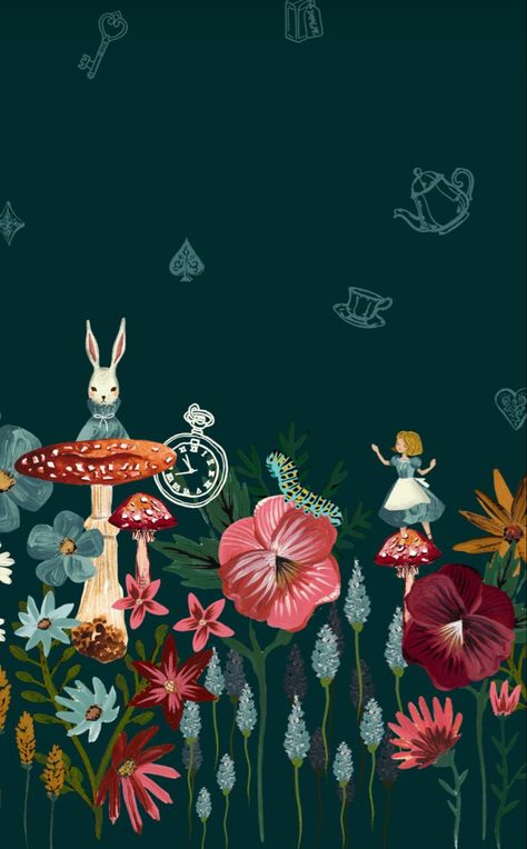 Alice In Wonderland Wallpaper, Alice In Wonderland Background, Alice In Wonderland Nails, Wonderland Wallpaper, White Rabbit Alice In Wonderland, Pencil Inspiration, Alice In Wonderland Illustrations, Artist Palette, Bullet Journal Design Ideas