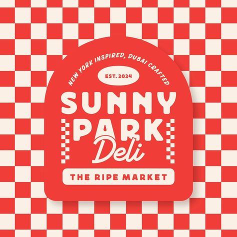 Steph Denig | Logo suite for Sunny Park, a New York deli inspired pop-up restaurant uniquely situated in the heart of Dubai. ☀️ . . . . . #logo… | Instagram Food Truck Branding Design, Deli Illustration, Pizza Branding Design, Bbq Restaurant Logo, Deli Aesthetic, Cloud Branding, Restaurant Logo Design Branding, Deli Branding, Deli Logo