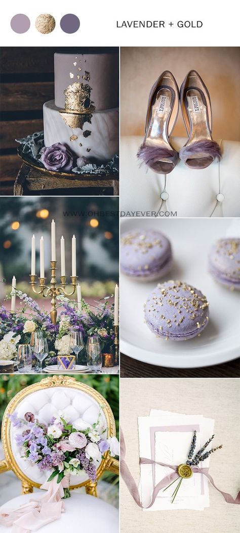 Lavender And Gold Wedding, Lavender Wedding Colors, Mauve Wedding Colors, Lavender Wedding Theme, Purple And Gold Wedding, Gold Wedding Colors, Mauve Wedding, Purple Wedding Theme, Wedding Color Ideas