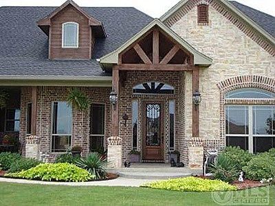 house exterior on Pinterest | Wood Trim, Stones and Texas Red Brick White Stone Exterior, Brick Rock House Exterior, Brick And Stone Exterior Combinations Farmhouse, Brick Stone And Siding Exterior, Brick And Stone House Exterior, Exterior House Brick, Front Porch Columns, House Brick, Stone Exterior Houses