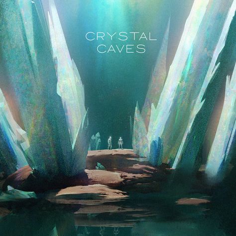 Crystal Caves - Keyframe Challenge, Richard Sigamani on ArtStation at https://www.artstation.com/artwork/JebVqR Crystal Cave Illustration, Crystal Caves, Crystal Drawing, Crystal City, Crystal Cave, Pretty Landscapes, Concept Art Character, Environment Design, Crystal Art