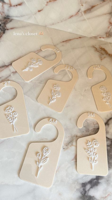 baby girl closet dividers floral acrylic Baby Closet Dividers, Closet Dividers, Baby Closet, Baby Girl Nursery, Girl Nursery, Divider, Nursery, Photo And Video