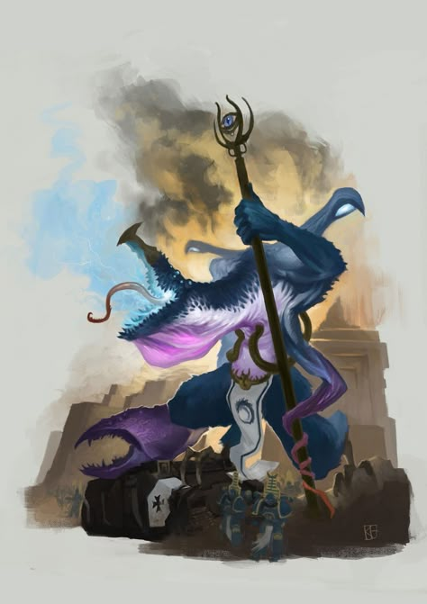 Warhammer 40k Tzeentch Art, Tzeentch Art, 40k Tzeentch, Fantasy Notes, Chaos Legion, Chaos 40k, Chaos Space Marines, Thousand Sons, Warhammer 40k Art