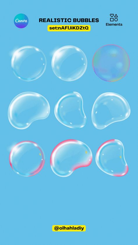 #bubbles #3d #illustration #canva #canvaelements #realistic #water #waterbubbles #pool #soap #soapbubble #element #transparent Water Canva Element, Canva Bubble Elements, Bubble Illustration Graphics, Soap Bubbles Illustration, Blue Canva Elements, 3d Elements Canva, Canva Filter, Canva 3d Elements, Bubble Poster