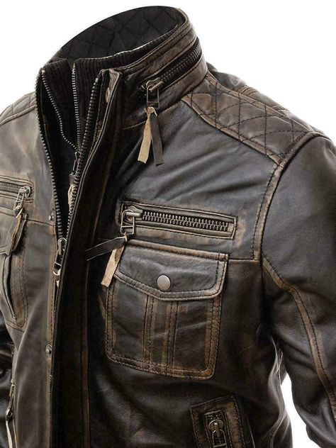 Leader Jacket, Jaket Motor, Cafe Racer Leather Jacket, Jacket Designs, Outfit Reference, Edc Gadgets, Vintage Cafe Racer, Nice Pants, Dream Shower