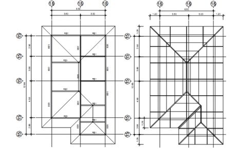 Roof plan of a residential house in autocad Hip Roof Design, Models Architecture, Architecture House Plan, Plan Small House, Plan Modern House, House Plan Modern, Open House Plans, House Roof Design, Architecture Drawing Plan