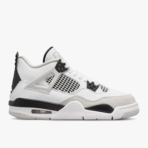 💿🎱 Jordan 4 Millitary Black, Jordan 4 Gray, Black And Gray Jordans, Jordan 4s Military Black, Military Black Jordan 4, Jordan 4 Women, Jordan 4 Outfits, Black And Grey Jordans, Gray And White Jordans