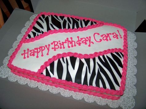 zebra striped and pink birthday cake | Zebra stripe birthday — Children's Birthday Cakes Zebra Birthday, Birthday Sheet Cakes, Zebra Cake, Pink Birthday Cakes, Rolling Fondant, Childrens Birthday Cakes, Cool Birthday Cakes, Cake Cover, Zebra Stripes