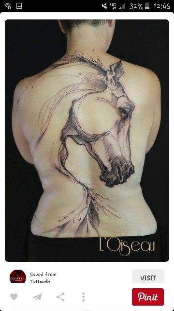 Horse Freedom Symbol Tattoo, Horse Tattoo Design, Freedom Tattoos, Tattoo Watercolor, Kunst Tattoos, Skin Drawing, Full Back Tattoos, Back Tattoos For Guys, Horse Silhouette