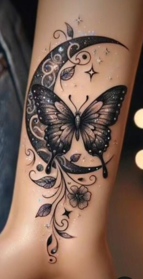 Black And White Tattoos With Color Pop, Butterfly Arm Tattoos For Women, Butterfly Tattoo With Name In Wings, Owl And Rose Tattoo Design, Cool Wrist Tattoos, Pretty Hand Tattoos, Butterfly Tattoos For Women, Tattoos For Women Flowers, Tasteful Tattoos