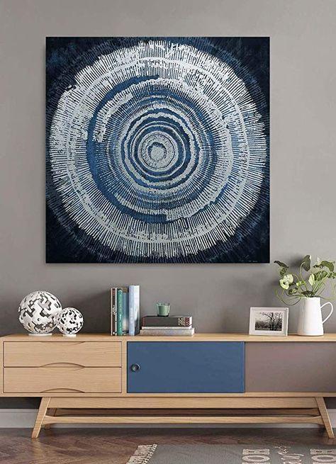 Abstract Wall Art Painting, Navy Blue Walls, Colorful Oil Painting, Blue Artwork, Soyut Sanat Tabloları, Living Room Canvas, Fox Art, Beginner Painting, Hand Painted Canvas