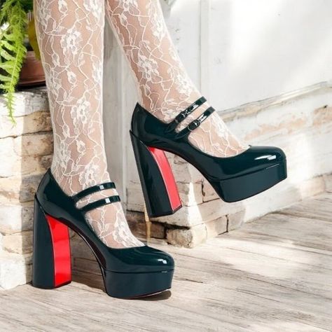 CHRISTIAN LOUBOUTIN MOVIDA MARY JANE PUMPS (SRP $1095) VickSin's Price: $575 - 48% Savings when you shop Vicksin.com for DESIGNER SHOES. #vicksin #shoppingonline #louboutin #designershoes High Heels Sandals, Boots Sneakers, Mary Jane Pumps, Heels Sandals, Designer Heels, Fashion Lover, Jimmy Choo, Mary Janes, Designer Shoes