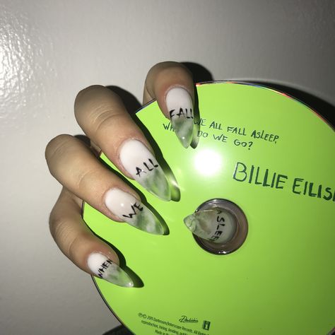 Rapper Nails Ideas, Billie Eilish Nails Design, Billie Eilish Nails, Billie Concert, Concert Fit, Fall Asleep, Olivia Rodrigo, Nails Ideas, Fit Inspo