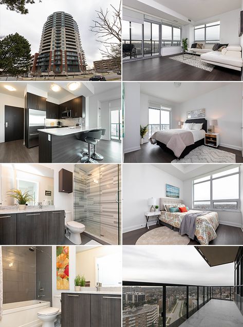 This beautiful and bright 900 square foot (approx. plus balconies) 2 bedroom, 2 full bath, 2 balcony suite has a unique and efficient layout which maximizes room size and minimizes wasted hallway space.   #RealEstate #TorontoRealEstate #Toronto #JustListed #DreamHome #DreamHouse #Property #Listing #JKTGuidingYouHome #forsale #Interior #Design #Modern #Bedroom #Bathroom #LivingRoom #Kitchen #DiningRoom #Etobicoke #condo House Plans Mansion, Dr Book, Condo Loft, Looking For Houses, Discount Design, Bedroom Corner, Sleek Kitchen, Inside Interiors, Architecture Building Design