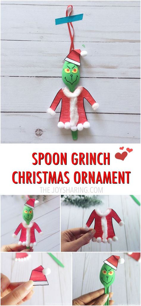 Christmas Ornament For Kids, Grinch Crafts, Snowman Crafts Diy, Crafts Simple, The Grinch Christmas, Grinch Christmas Decorations, Grinch Ornaments, Christmas Crafts For Kids To Make, Kids Christmas Ornaments