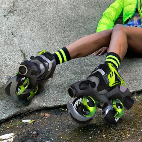 Roller Blades, Cyberpunk Aesthetic, Cyberpunk Fashion, Futuristic Fashion, Roller Skates, Crazy Shoes, Character Outfits, Art Stuff, Character Design Inspiration