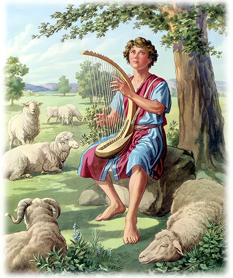 David And Saul, Rod And Staff, Paradise Pictures, Life In Paradise, Biblical Artwork, Bible Artwork, Paradise Wallpaper, Bible 2, Sheep Paintings