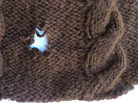 Dayana Knits: MOTH ATTACK !!!! (And How To Fix It) Moth Holes Repair, Fixing Holes In Sweaters, Fix Holes In Clothes, Clothing Mending, Holes In Clothes, Frayed Fabric, Knitting Hacks, Mending Clothes, Diy Textiles