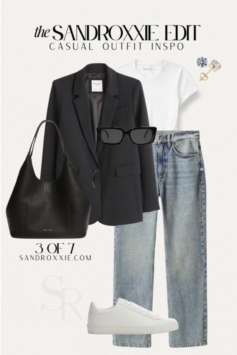 Autm Outfit, Snappy Casual Outfits, Work Outfit Teacher, Fall Outfit Work, Minimal Fall Outfit, Casual Blazer Outfits, Simple Style Outfits Minimal Classic, Blazer And Jeans Outfit, Capsule Wardrobe Minimal