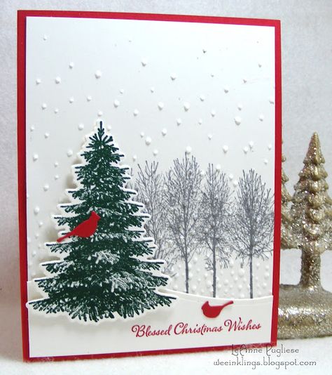 Christmas Card Stock, Nifty Crafts, Winter Woods, Wood Card, New Paper, Stampin Up Christmas Cards, Homemade Holiday, Winter Wood, 2023 Christmas