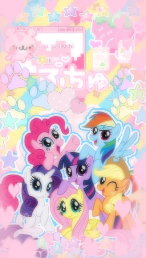 Mlp Wallpaper, Kawaii Background, My Little Pony Wallpaper, Kawaii Core, My Little Pony Characters, Mlp My Little Pony, Kawaii Wallpaper, Rainbow Dash, Fluttershy