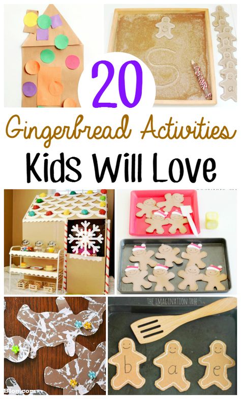 Try one of these hands-on, fun ways to play with gingerbread this holiday season. Preschoolers will love the sensory activities. via @PlayToLearnPS Gingerbread Man Preschool, Gingerbread Man Crafts, Gingerbread Unit, Gingerbread Man Activities, Gingerbread Activities, Gingerbread Baby, Gingerbread Party, Gingerbread Crafts, Activities For Preschoolers