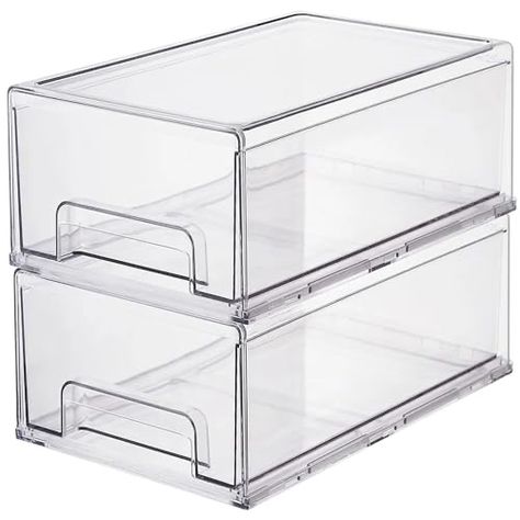 Cube Pantry Storage, Plastic Storage Cubes, Organization Bins, Storage Fridge, Plastic Storage Drawers, Fridge Drawers, Clear Storage Bins, Drawer Bins, Organizer Bins