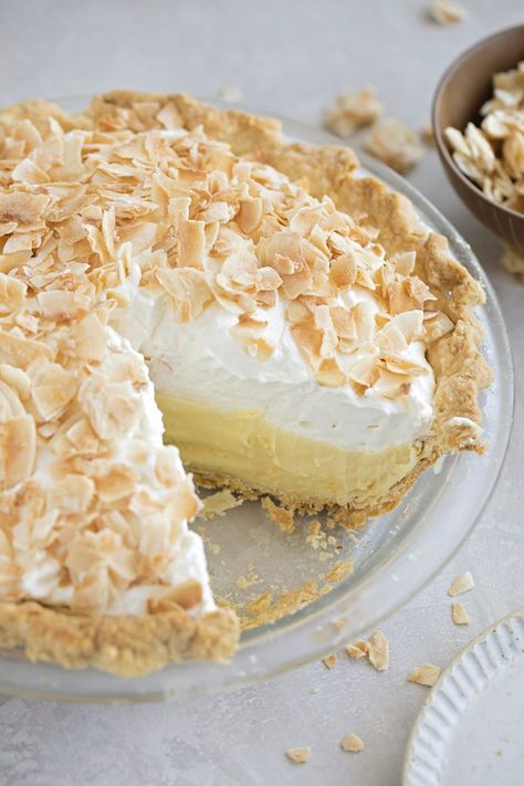 Coconut Sweets, Pie Coconut, Pie Squares, Best Coconut Cream Pie, Dessert Pies, Cottage Bakery, Homemade Pies, Coconut Filling, Life Made Simple