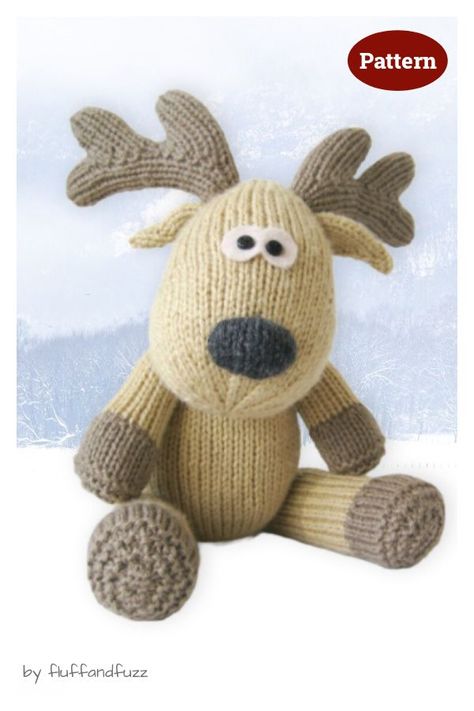 Reindeer Knitting Pattern, Reindeer Knitting Pattern Free, Gonks Pattern, Knitted Reindeer, Christmas Gonks, 8 Reindeer, Reindeer Diy, Christmas Knits, Toy Knitting Patterns