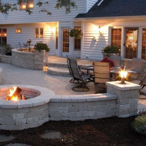 You can't expect it to last for years in the elements  but it's easy to clean and can withstand harsh conditions. However  if you use it in the shade or in direct sunlight  it might fade over time. Patio Furniture Layout, Backyard Patio Furniture, Backyard Layout, Diy Backyard Patio, Patio Layout, Raised Patio, Concrete Patios, Patio Fireplace, Patio Garden Design