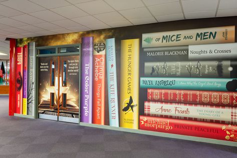 School Reception, Michael Morpurgo, Books Wall, Must Read Books, Schools Around The World, Wall Design Ideas, Writing Competition, Book Wall Art, Studying Library