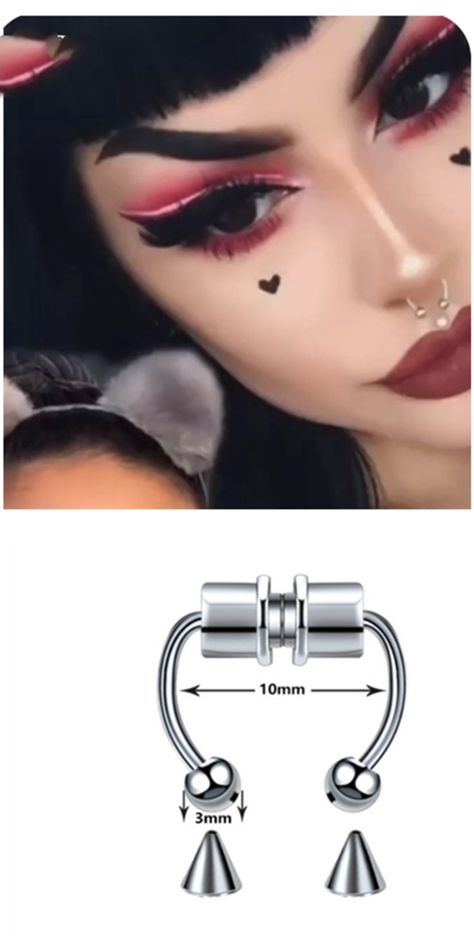 Magnetic Nose Piercing, Magnetic Nose Ring, Frenulum Piercing, Horseshoe Rings, Goth Piercings, Fake Septum Piercing, Fake Nose Piercing, Septum Nose Piercing, Faux Septum Ring