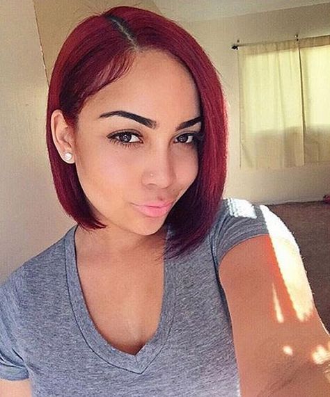 Dark Red Hair Bob, Fire Red Hair, Red Bob Hair, Cortes Bob, Short Red Hair, Bob Haircut Curly, Metallic Nail, Red Hair Inspo, Bob Cuts