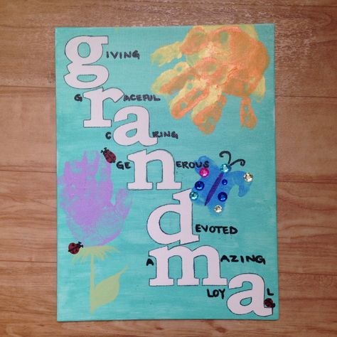 Things To Make For Your Grandmas Birthday, Painting Ideas For Grandmas Birthday, Painting Ideas For Your Grandma, Canvas Painting Ideas For Grandma, Diy Grandma Birthday Gifts, Canvas Painting For Grandma, Gift Ideas For Close Friends, Paintings For Grandparents, Happy Birthday Painting Canvases