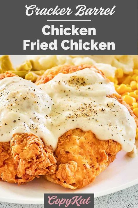 Chicken Recipes With Buttermilk, Baked Chicken Fried Chicken, Smothered Fried Chicken Recipes, Texas Roadhouse Country Fried Chicken, Cooks Country Recipes Chicken, Boneless Fried Chicken Recipe, Chicken Fried Chicken Gravy, Country Fried Chicken Air Fryer, Country Fried Chicken And Gravy Southern Style