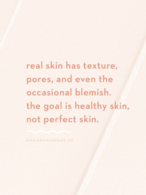 Real skin has textureporesand even the occasional blemishThe goal is healthy skinnot perfect skinInspirationalfunny and cute natural skincare and organic beauty life poststruthssayings and quotes for all you healthy bodyskin care and beauty lovers. Healthy Skin Quotes Skincare, Skin Motivation Quotes, Real Skin Quotes, Beautiful Skin Quotes Inspiration, Natural Skincare Quotes, Organic Skincare Aesthetic, Skin Care Reminder Post, Quotes For Skin Care, Skinvestment Quotes