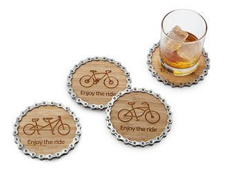 Enjoy the Ride Bike Chain Coaster Set by Graham Bergh Diy Plant Gifts, Bicycle Crafts, Bike Craft, Ride Bike, Biking Diy, Bike Mountain, Bike Gift, Bicycle Maintenance, Cool Bike Accessories