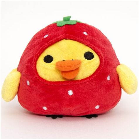 Strawberry chick Duck Stuffed Animal, Rilakkuma Plush, School Wishlist, Lazy Bear, Kawaii Wigs, Colourful Life, Monster Toys, Kawaii Plush, Kawaii Plushies